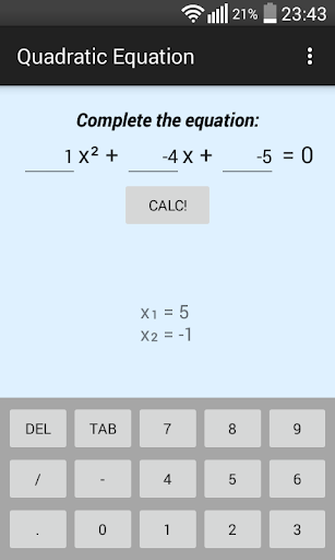 Quadratic equation