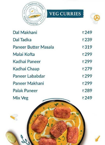 Ghee and Turmeric menu 