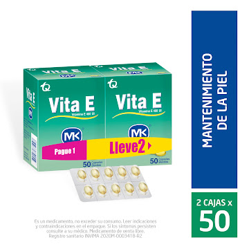 Vita E Vitamina E 400 UI MK 2 Cajas x 50 Cápsulas  