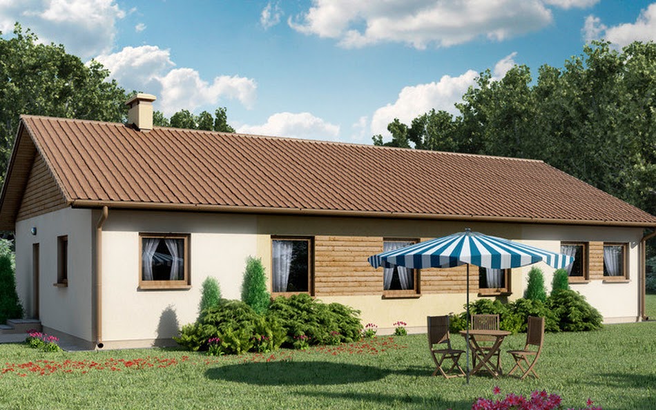 Wizualizacja 2 domu D09 - Lucyna wersja drewniana