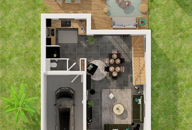  Vente Terrain + Maison - Terrain : 417m² - Maison : 96m² à Comps (30300) 