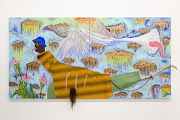 Simphiwe Ndzube’s ‘Iimpundulu, 2021’ showed at the Nicodim Gallery show in New York titled ‘Vusamazulu | Awakening the Heavens’. 