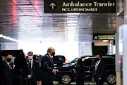 US President Donald Trump arrives at the New York Presbyterian Hospital to visit his younger brother Robert Trump in New York, US, on August 14 2020. 