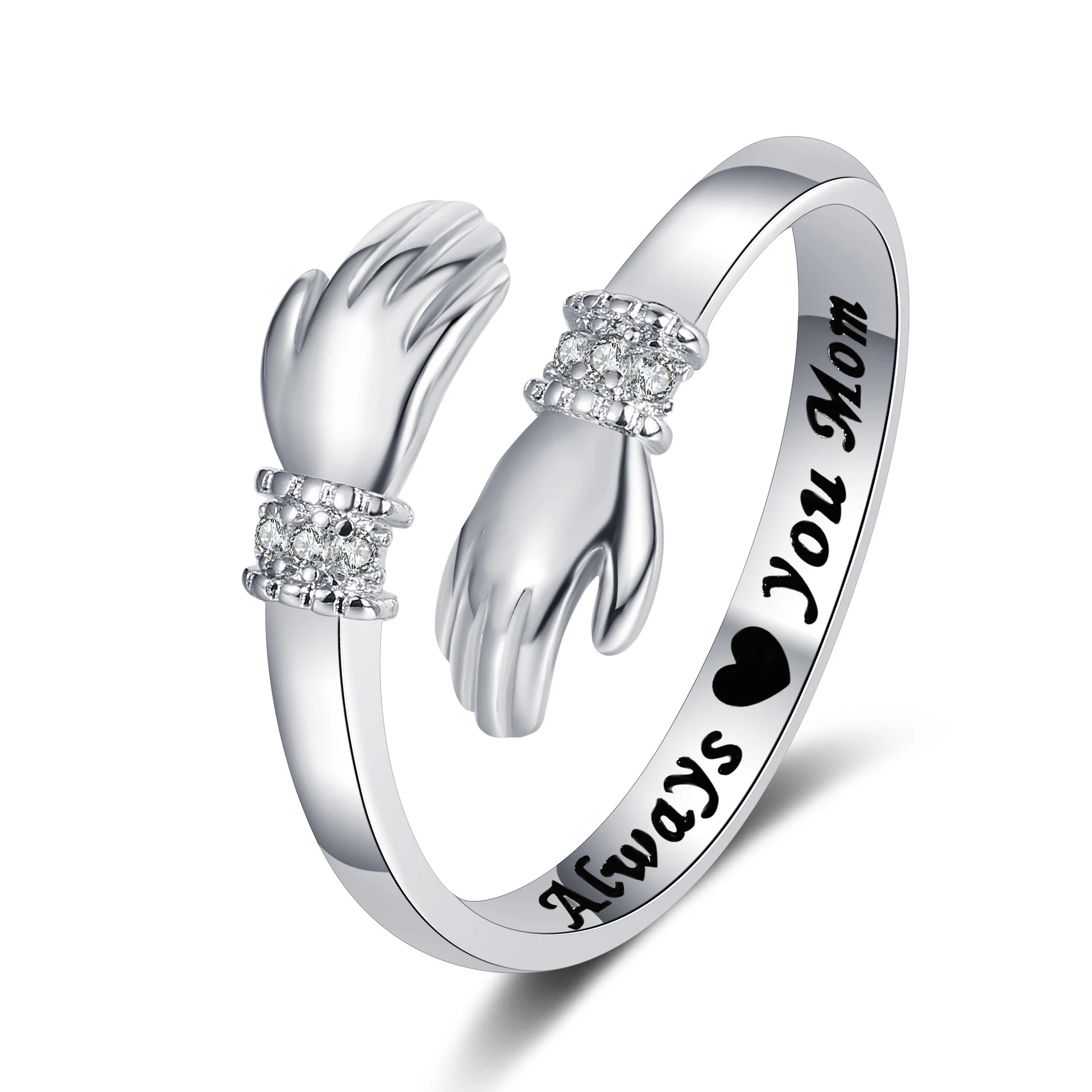 Title 4, Creatieve Liefde Knuffel Handen Diamanten Ring ...