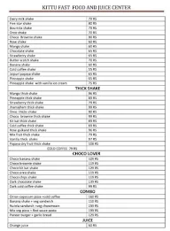 Kittu Fast Food And Juice Center menu 1