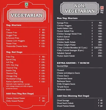 Kosho's Sauces & Sausages menu 