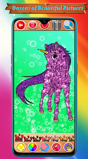 Glitter Coloring Book Unicorn Artist