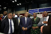 December 5, 2017. KwaZulu-Natal MEC for Economic Development, Tourism and Environmental Affairs Sihle Zikalala, President Jacob Zuma, eThekwini Mayor Zandile Gumede and Transnet Group CEO Siyabonga Gama during a walkabout at the Terminal Operators' Conference Africa (TOC) at the Inkosi Albert Luthuli International Convention Centre in Durban. 