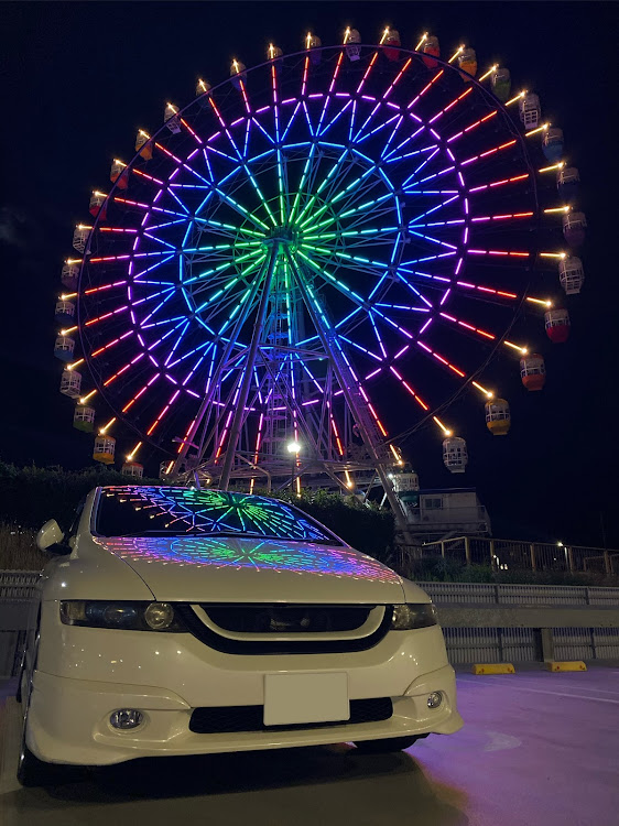 オデッセイのオデッセイRB1・観覧車コラボ・オデッセイアブソルート・富士川サービスエリア・観覧車イルミネーションに関するカスタム事例の投稿画像1枚目
