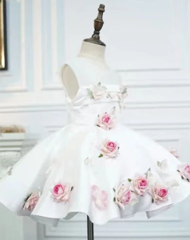 Robe blanche sans manches pour fill - 2