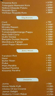Vivaha Bhojanambu Restaurant menu 1