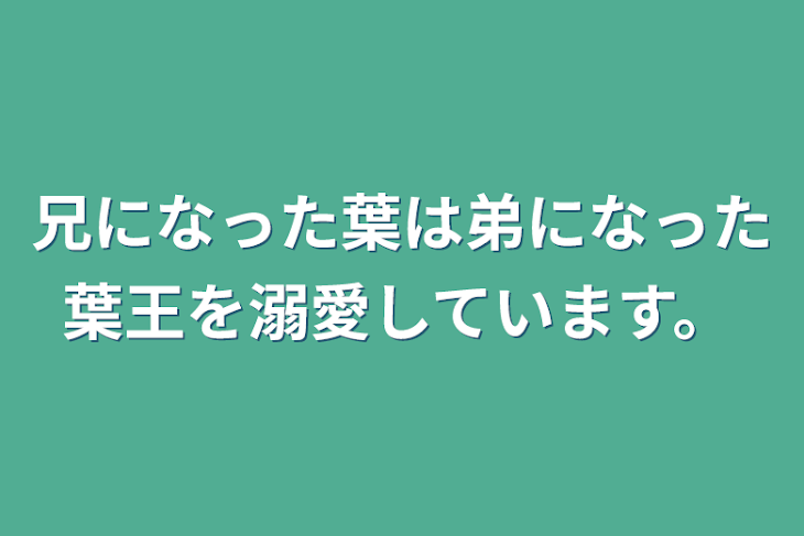 「兄になった葉は弟である葉王を溺愛しています。」のメインビジュアル