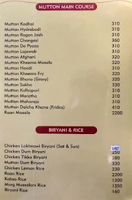 Mughals menu 1