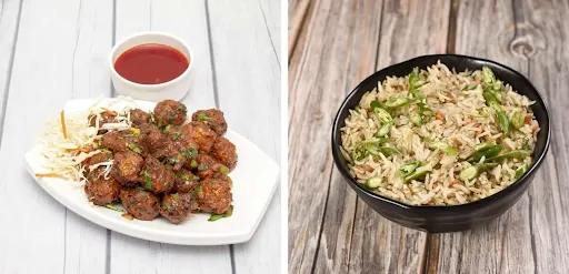 Gobi Manchurian Gravy + Veg Fried Rice