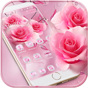 Theme Pink Rose Diamond  Icon