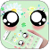 Green Cute Big Cartoon Eyes Theme icon