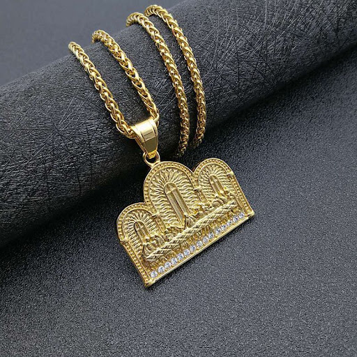 Title 2, Titanium Steel Gold Plated Diamond Thirteen Din...