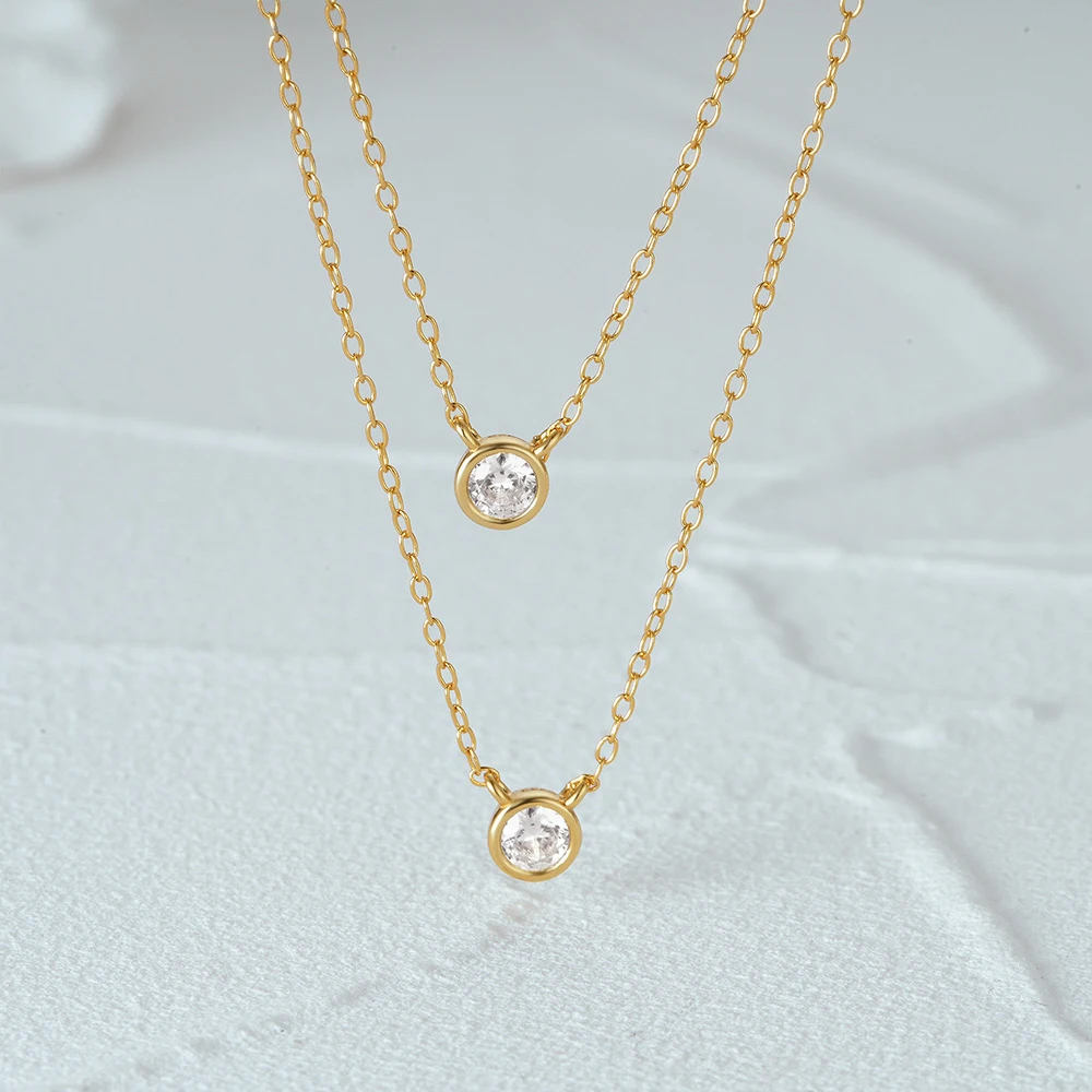 Title 7, Collier double couche en argent sterling S925, ...