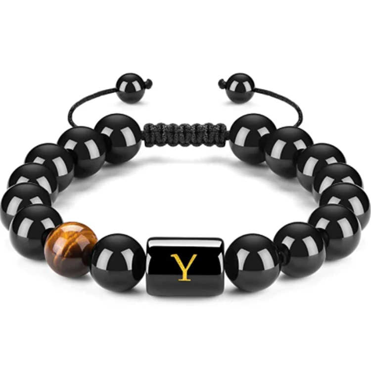 Pulseira masculina de ágata negra natural, elegância e proteção. Proporciona equilíbrio, conexão com a natureza e bem-estar, um acessório poderoso.