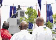 WRITER OF
RESISTANCE:
President Jacob
Zuma, right, at
the official unveiling of Sol Plaatje's statue,
part of the ANC's 98th
anniversary
celebrations that took place in Kimberley at
the weekend. Pic:
VATHISWA RUSELO. 10/01/2010. © Sowetan.