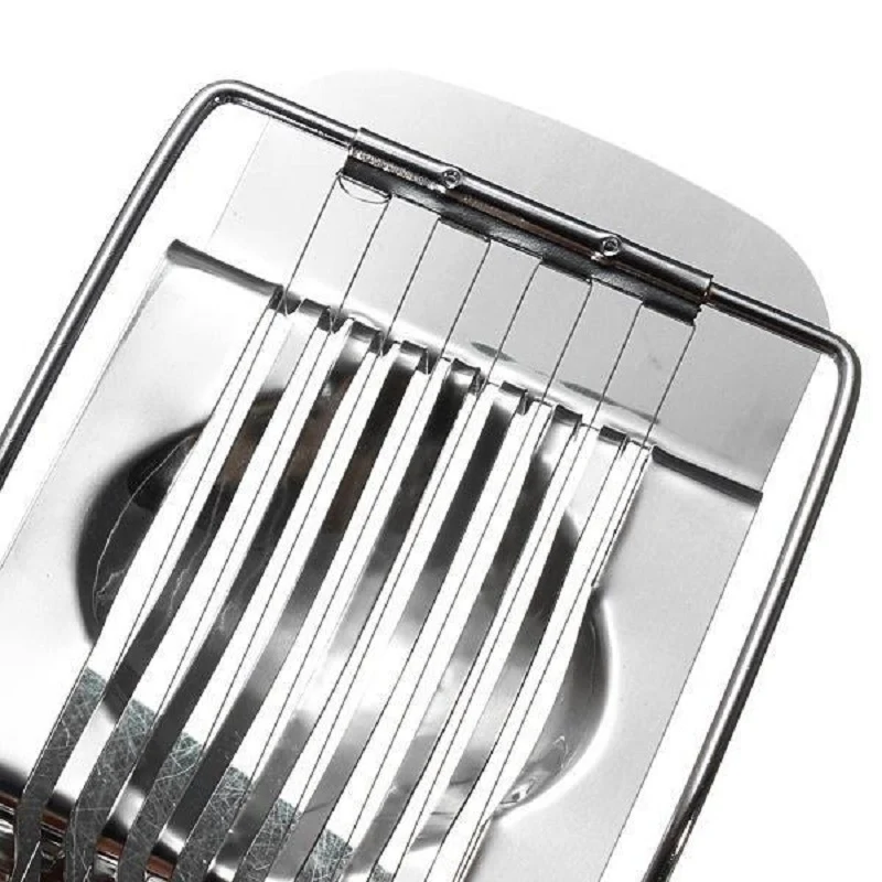 Stainless Steel Egg Cutter Fruit Ham Banana Slicer. Effortlessly slice eggs, fruit, ham, and bananas for quick and attra