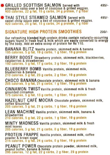 Nutritious Nation menu 