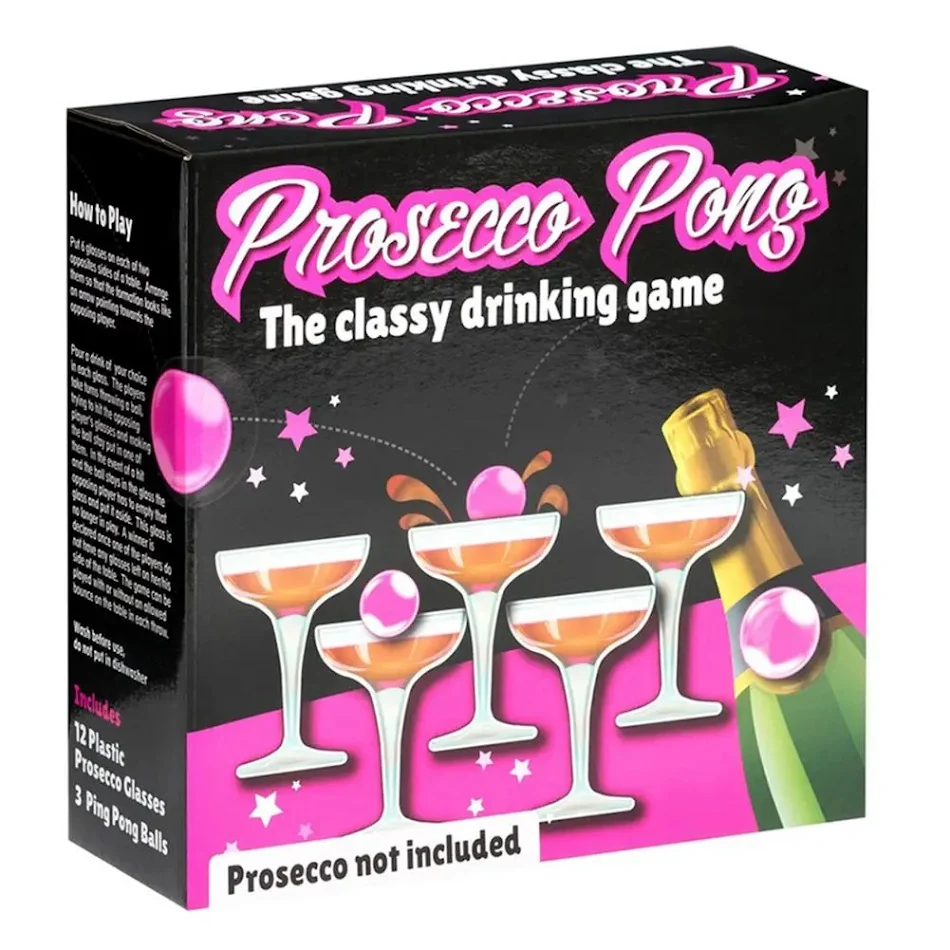 Beer Pong Spielset mit PS-Champagnergläsern und -Bechern für Party, Familienspaß und unvergessliche Spieleabende