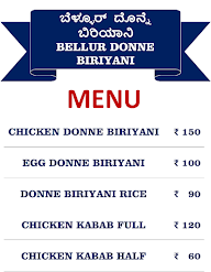 Bellur Donne Biriyani menu 1