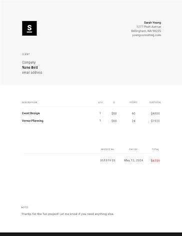 Young Consulting - Freelance Invoice template