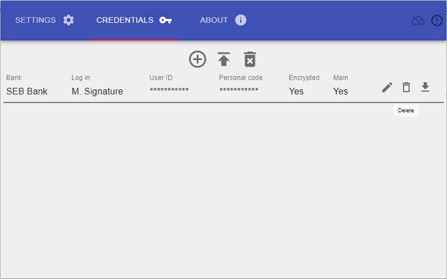 Bank credentials chrome extension