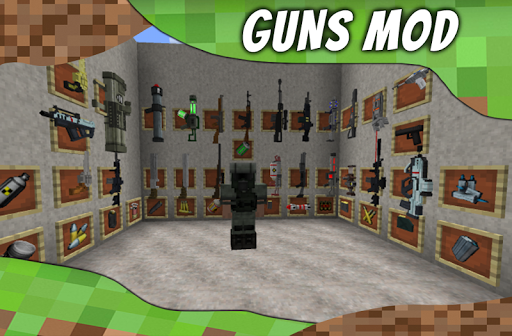 Screenshot Mod Guns for MCPE. Weapons mod