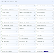 Bombay Sandwich Point menu 1