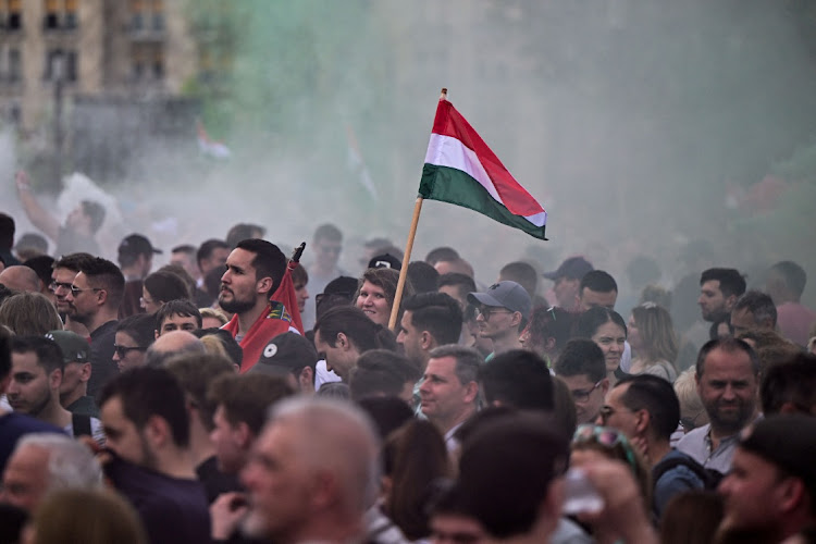 People attend an antigovernment protest led by Peter Magyar in Budapest, Hungary, April 6 2024. Picture: REUTERS/Marton Monus