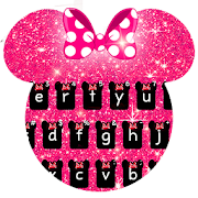 Pink Minnie Glitter keyboard Theme  Icon