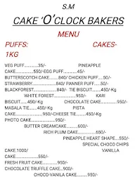 Sm Cake O Clock menu 1