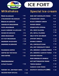 Nandini Ice Fort menu 1