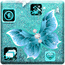 Blue Glitter Diamond Butterfly Theme 1.1.2 downloader