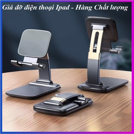 Giá Đỡ Máy Tính Bảng, Ipad, Điện Thoại Để Bàn Hợp Kim Cao Cấp Xếp Gọn, Điều Chỉnh Nhiều Góc Độ