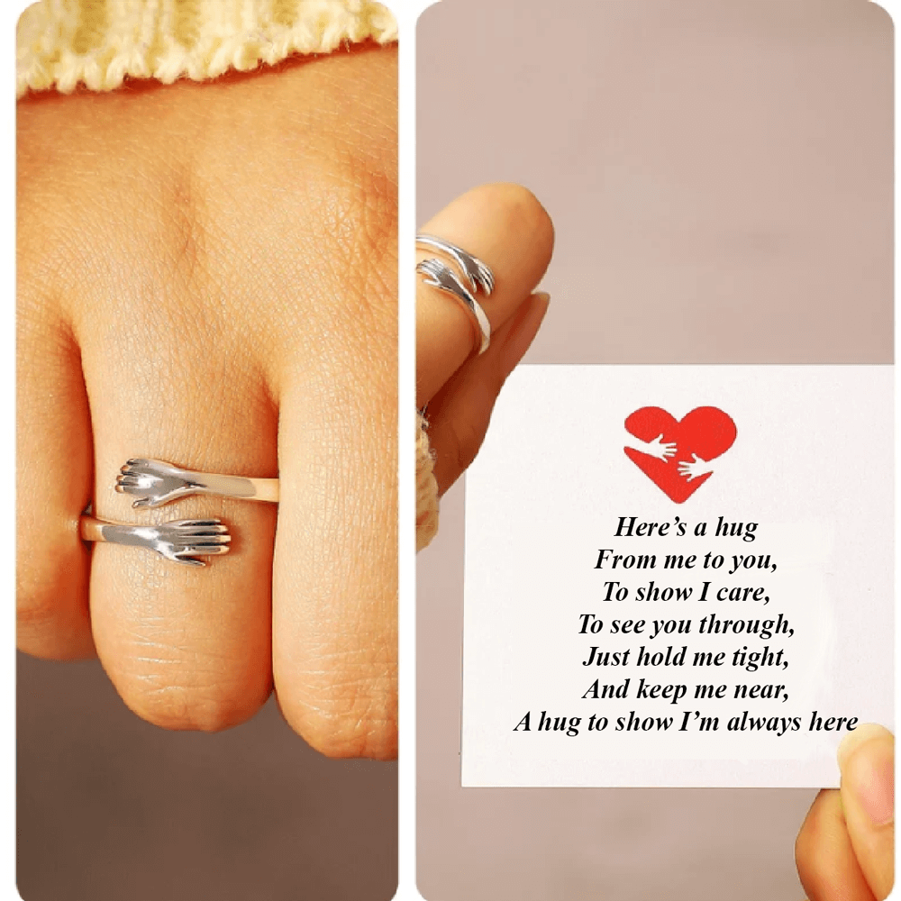 Title 1, S925 Sterling Zilver Hug Ring voor dames, eenvo...