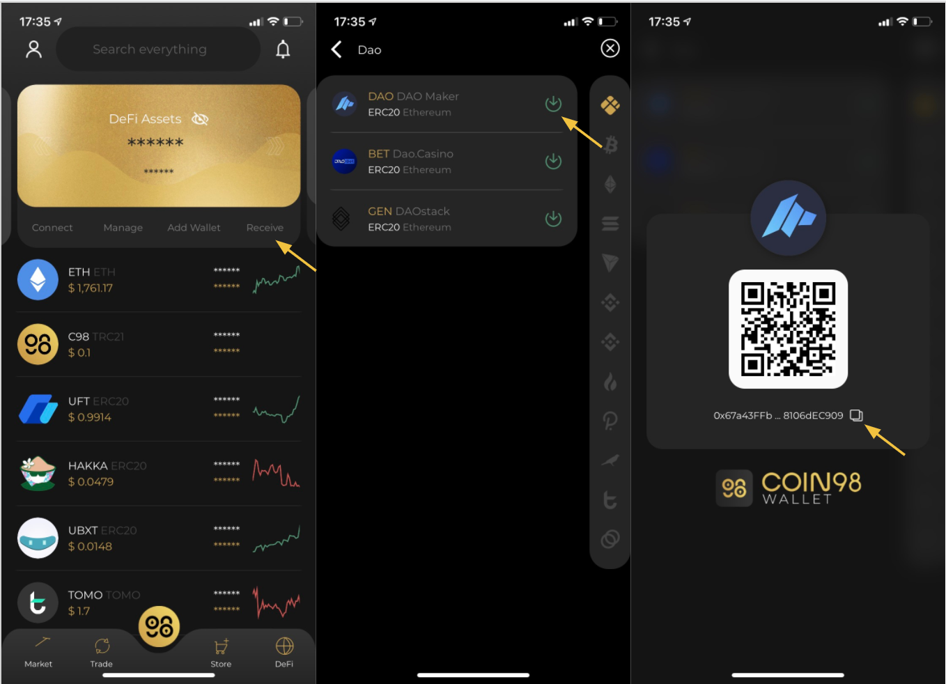 nhận dao token