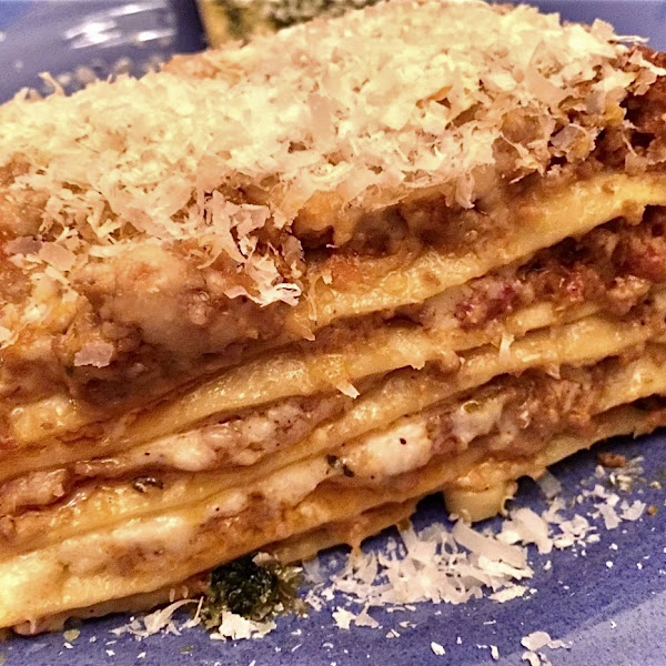 Gluten free lasagna with freshly made noodles