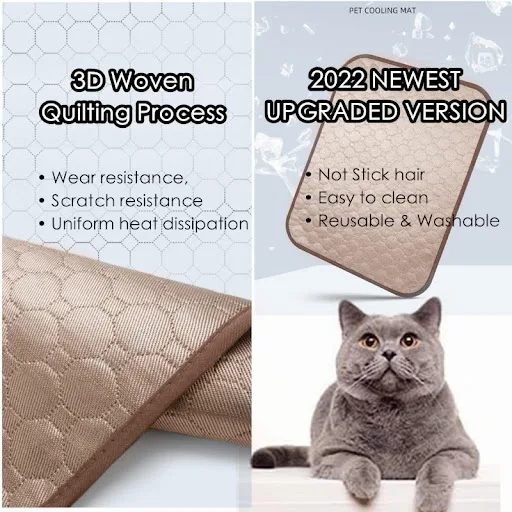 55x70cmPet Ice Silk Pad Dog Cat Pad Cool Pad Cooling Supplies Large and Small Pet Pad Machine Washable Summer Breathable