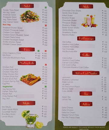 Chitra Cafe menu 