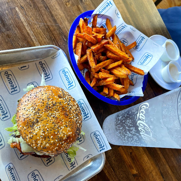 Gluten free bun   gf sweet potato fries ! So so good