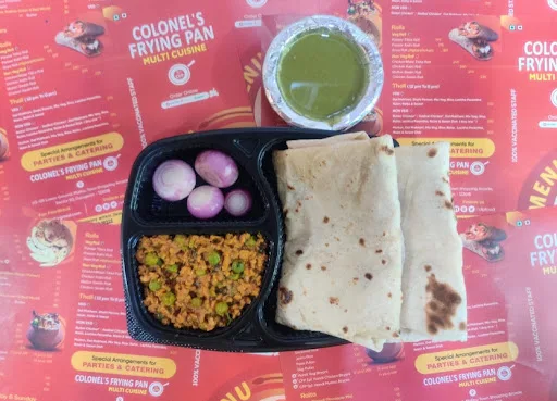 Soya Matar Keema And Roomali Roti