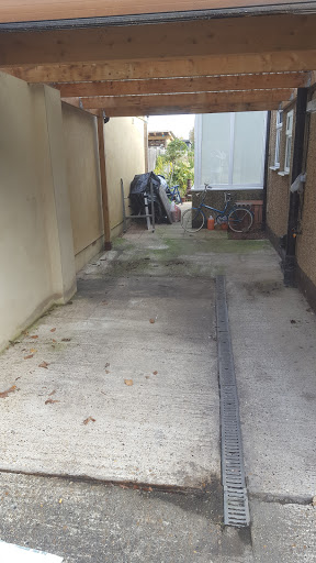 Garage floor before works.