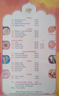 Sri Santosh Family Dhaba menu 2