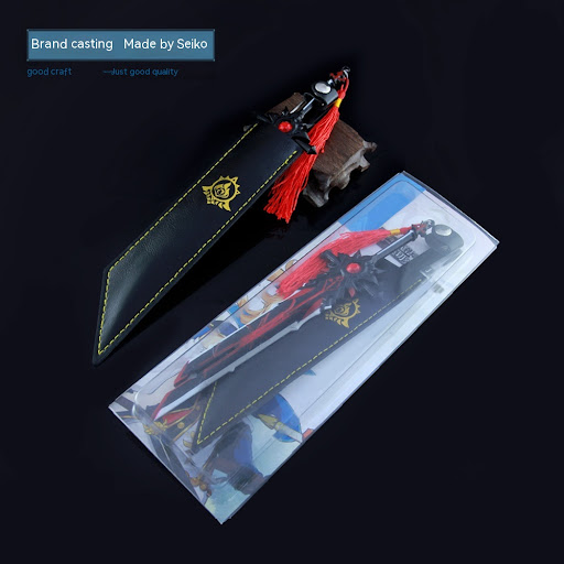 Title 9, Wolfs Tombstone Alloy Weapon Model With Leathe...