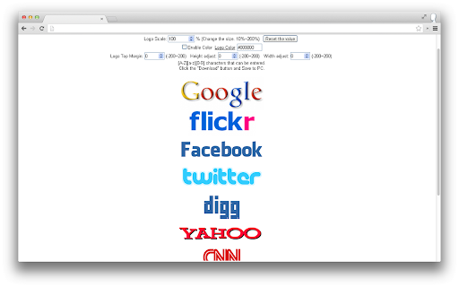 Google flickr Facebook twitter digg YAHOO 