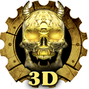 3D Wooden Vampire Skull Theme  Icon